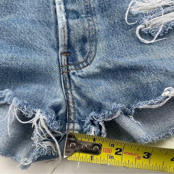 Levi's 501xx Destroyed Distressed High Rise Denim Shorts Size 34* (Size 10/12*) - Picture 8 of 8